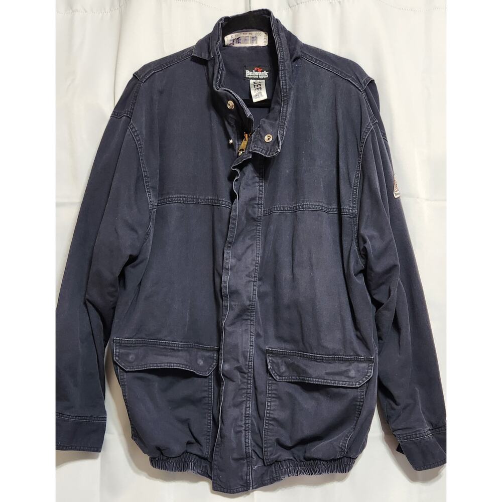 Bulwark‎ Excel FR Jacket Men 2XL Navy Flame Resistant Bomber Workwear JLJ8NV3